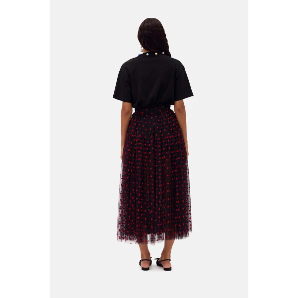 Romance Was Born Tulle Heart Maxi Skirt, view 6
