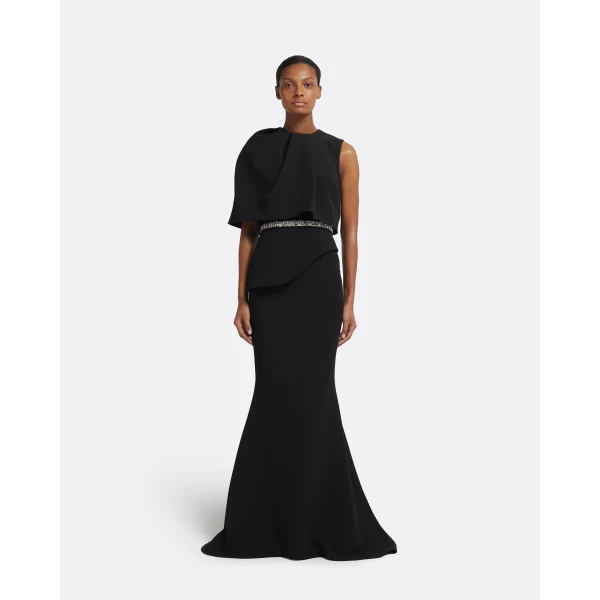 Safiyaa Alambra Long Dress in Black, view 2