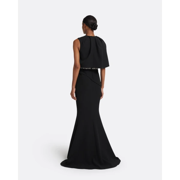 Safiyaa Alambra Long Dress in Black, view 3