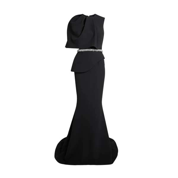 Safiyaa Alambra Long Dress in Black