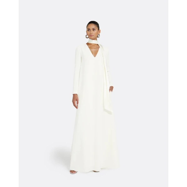 Safiyaa Aleah Ivory Long Dress, view 2