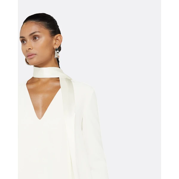 Safiyaa Aleah Ivory Long Dress, view 4