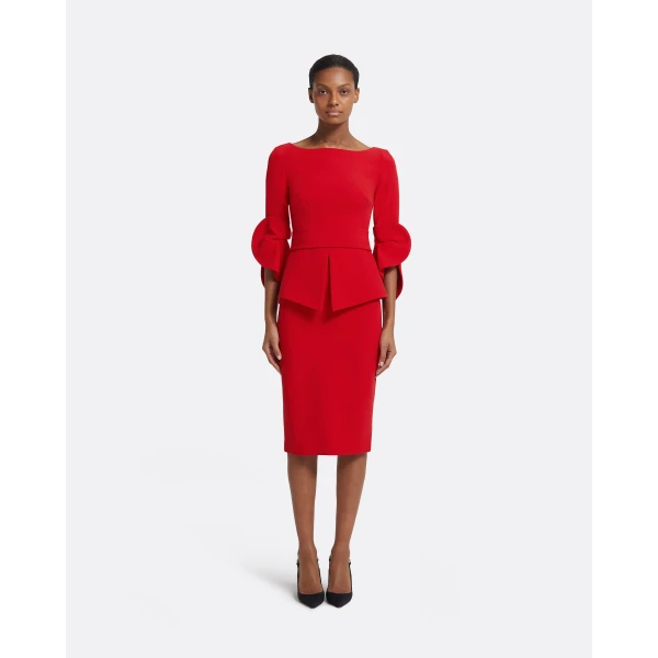 Safiyaa Alondra Dress in Cherry Red, view 2
