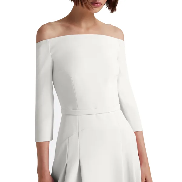 Safiyaa Amadora Long Dress in Ivory, view 4
