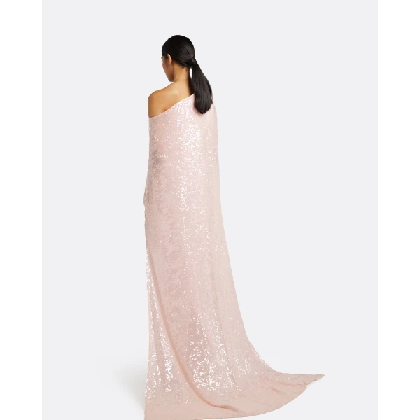 Safiyaa Cadenza Barely Pink Long Dress, view 3