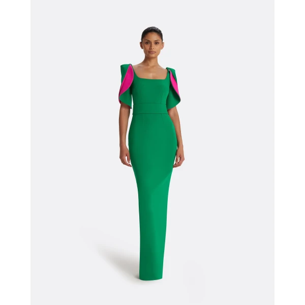 Safiyaa Dara Jewel Green Long Dress, view 2