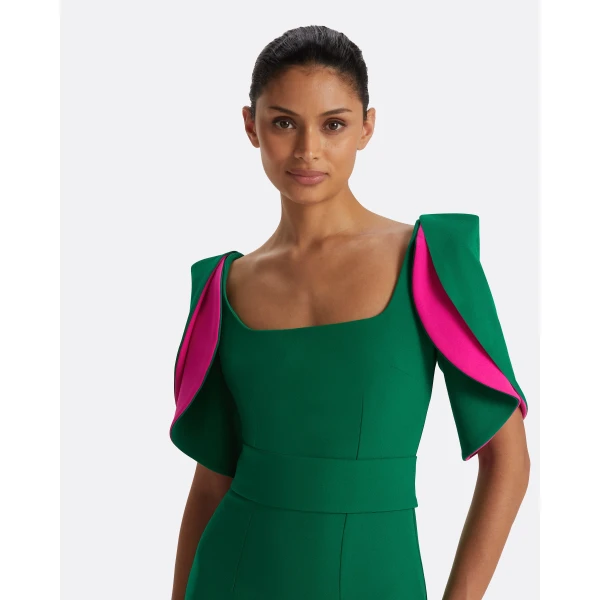 Safiyaa Dara Jewel Green Long Dress, view 4