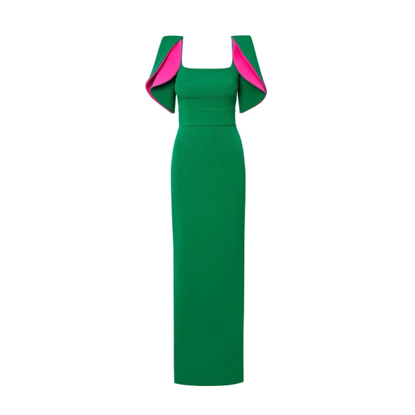 Safiyaa Dara Jewel Green Long Dress