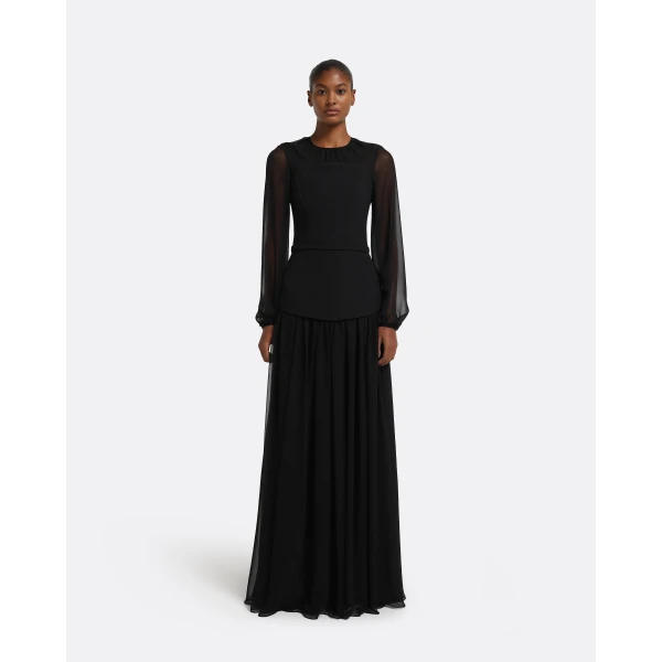 Safiyaa Finley Long Dress in Black, view 2
