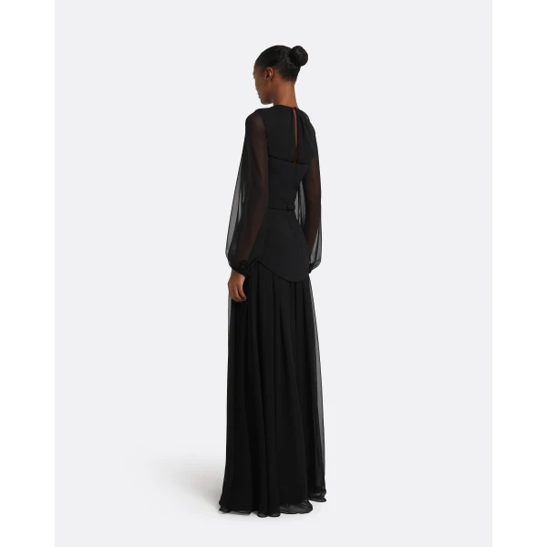 Safiyaa Finley Long Dress in Black, view 3
