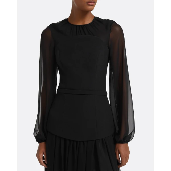 Safiyaa Finley Long Dress in Black, view 4
