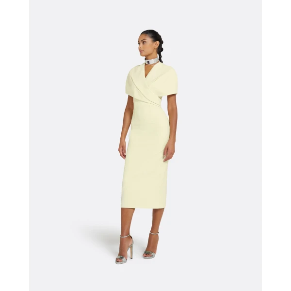 Safiyaa Flora Buttermilk Midi Dress, view 5