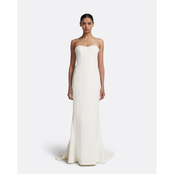 Safiyaa Gabriella Long Dress in Ivory, view 2