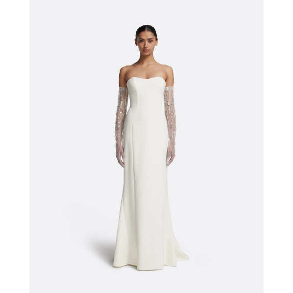 Safiyaa Gabriella Long Dress in Ivory, view 6