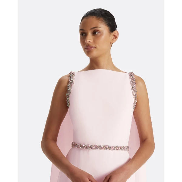 Safiyaa Ginevra Barely Pink Long Dress, view 4