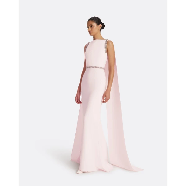 Safiyaa Ginevra Barely Pink Long Dress, view 5