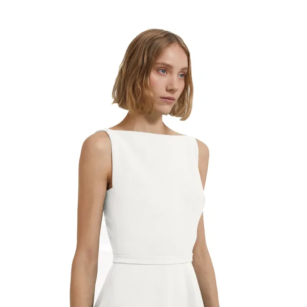 Safiyaa Ginny Midi Dress in Ivory, view 4