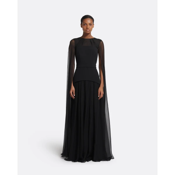 Safiyaa Gloria Black Long Dress, view 2