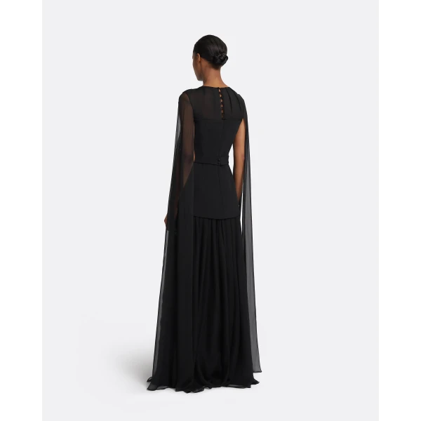 Safiyaa Gloria Black Long Dress, view 3
