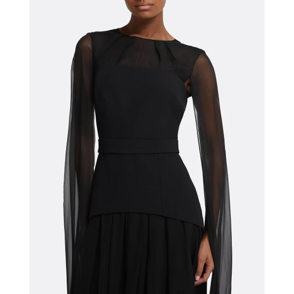 Safiyaa Gloria Black Long Dress, view 4