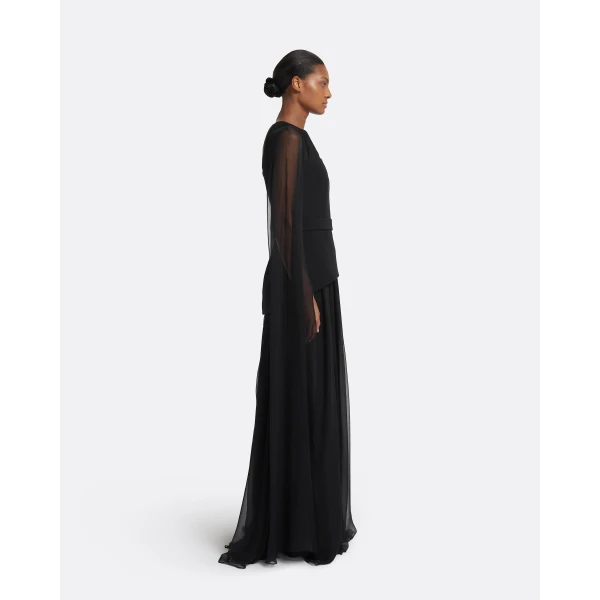Safiyaa Gloria Black Long Dress, view 5