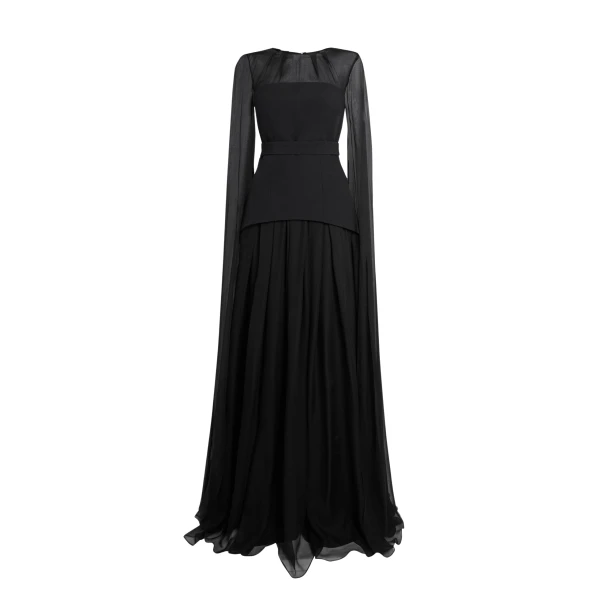 Safiyaa Gloria Black Long Dress