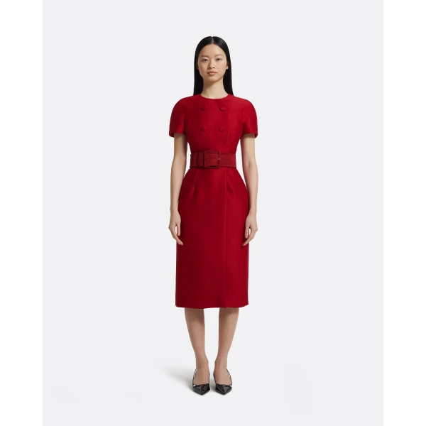 Safiyaa Kamari Midi Dress in Swinton on Radiant Red, view 2