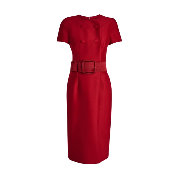 Safiyaa Kamari Midi Dress in Swinton on Radiant Red