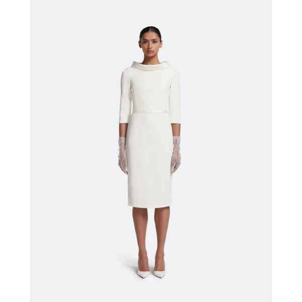 Safiyaa Meryl Midi Dress in Ivory, view 6