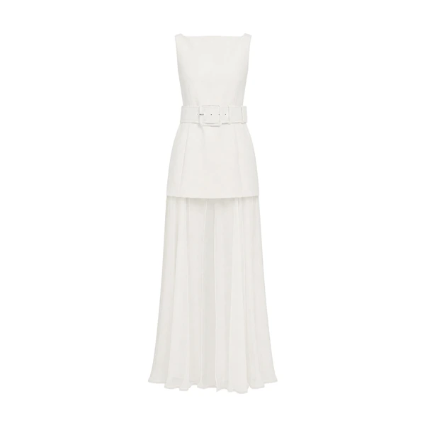 Safiyaa Minna Long Dress in Ivory