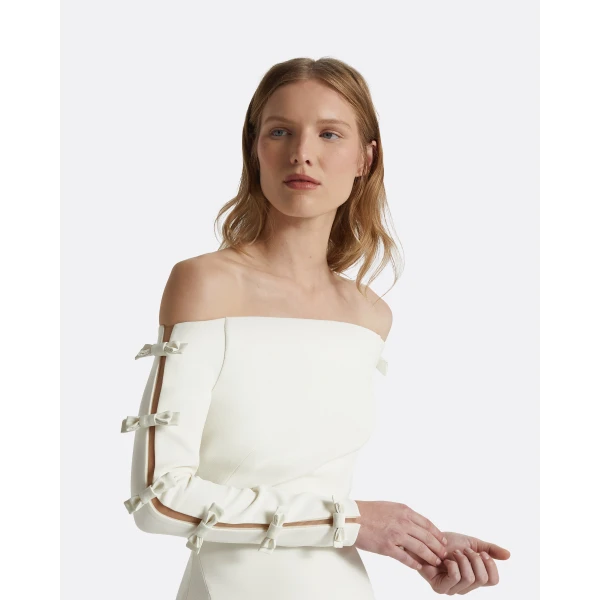 Safiyaa Morag Ivory Long Dress, view 6