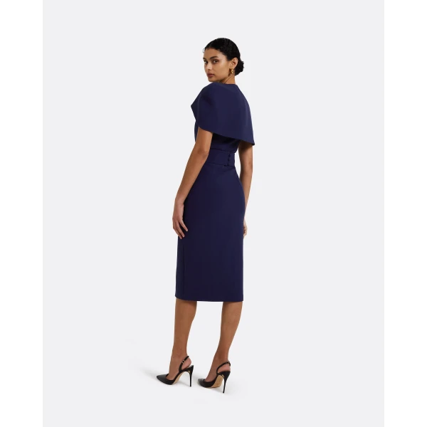 Safiyaa Rosa Azurite Blue Midi Dress, view 3