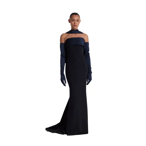 Safiyaa Roshana Midnight Navy Long Dress, view 2
