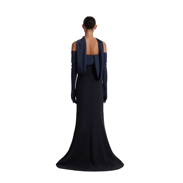 Safiyaa Roshana Midnight Navy Long Dress, view 3