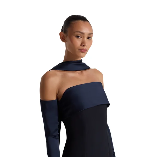 Safiyaa Roshana Midnight Navy Long Dress, view 4