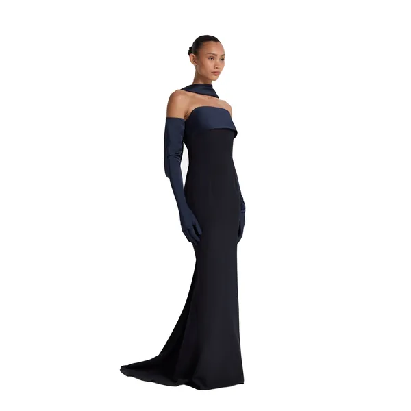 Safiyaa Roshana Midnight Navy Long Dress, view 5