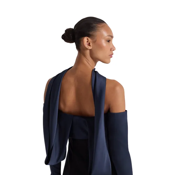 Safiyaa Roshana Midnight Navy Long Dress, view 6