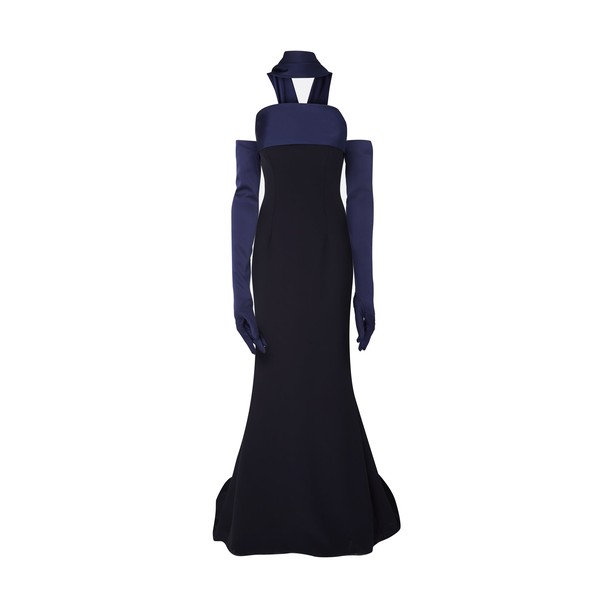 Safiyaa Roshana Midnight Navy Long Dress