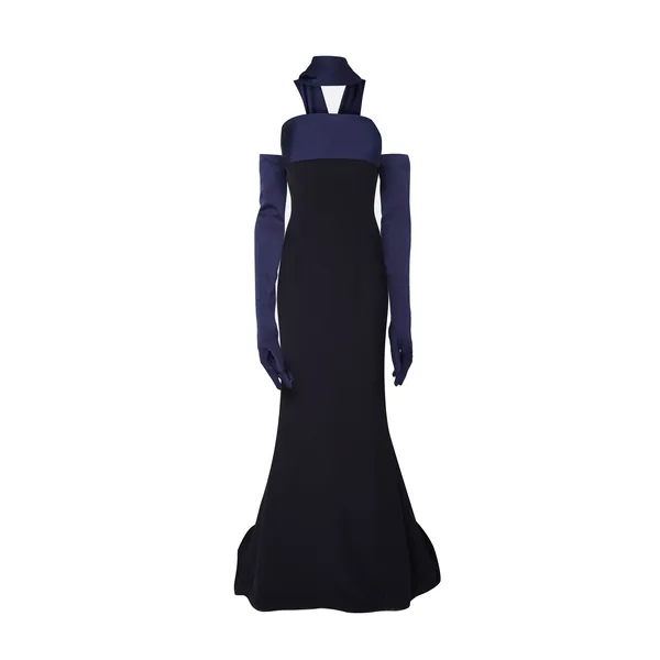 Safiyaa Roshana Midnight Navy Long Dress