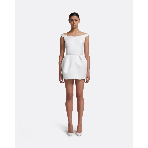 Safiyaa Senka Short Dress in Porcelain, view 2