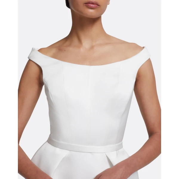 Safiyaa Senka Short Dress in Porcelain, view 4
