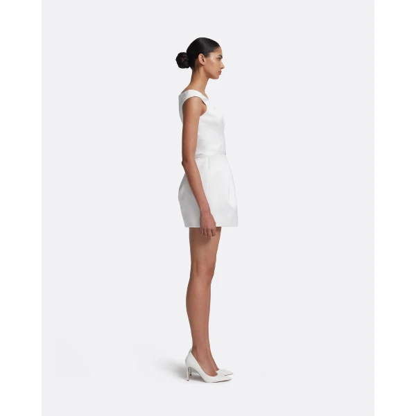 Safiyaa Senka Short Dress in Porcelain, view 5
