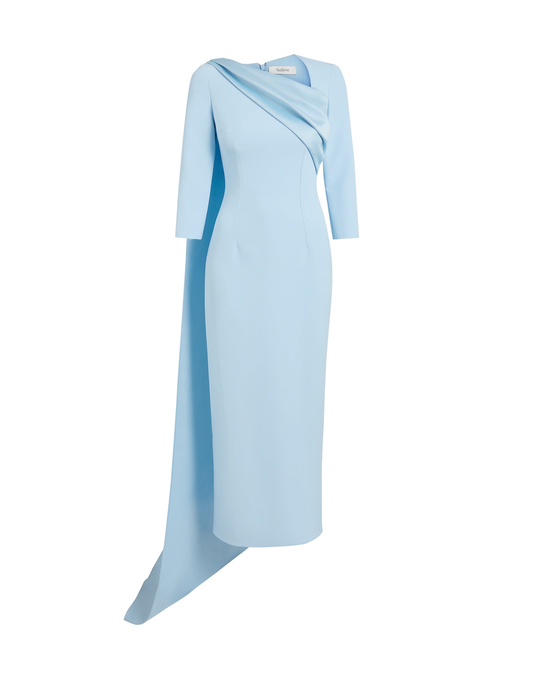 Solenne Midi Dress in Pale Blue