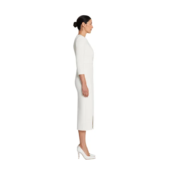 Safiyaa Vietta Midi Dress in Ivory, view 5