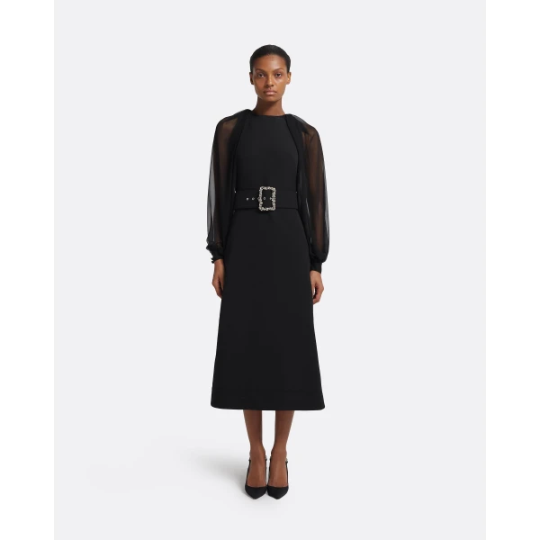 Safiyaa Viola Midi Dress in Black, view 2