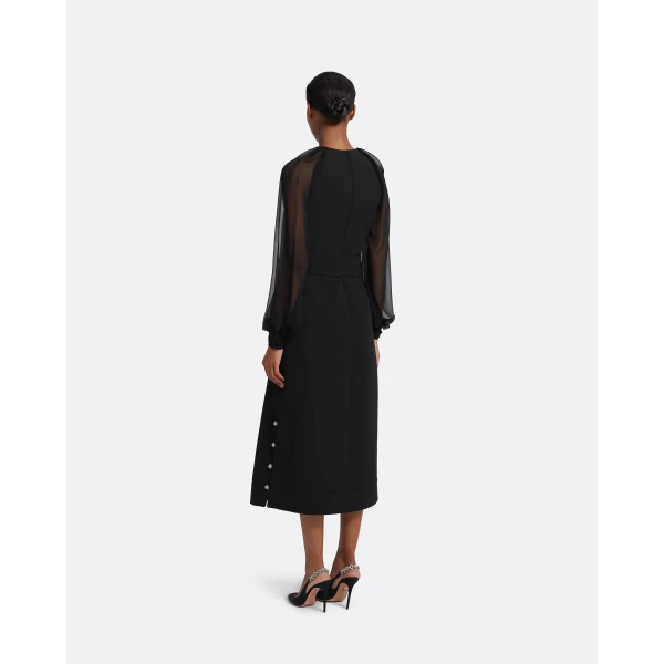 Safiyaa Viola Midi Dress in Black, view 3