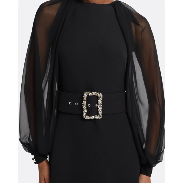 Safiyaa Viola Midi Dress in Black, view 4