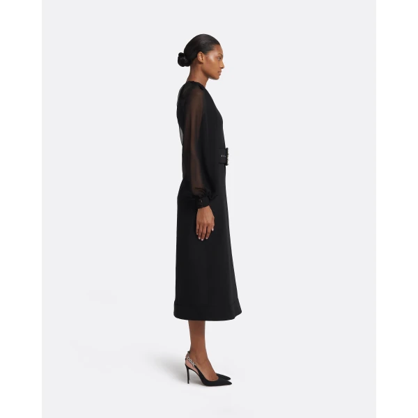 Safiyaa Viola Midi Dress in Black, view 6