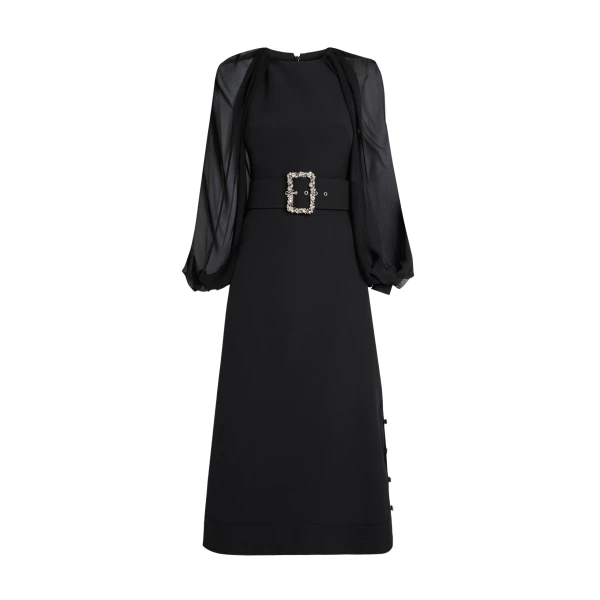 Safiyaa Viola Midi Dress in Black