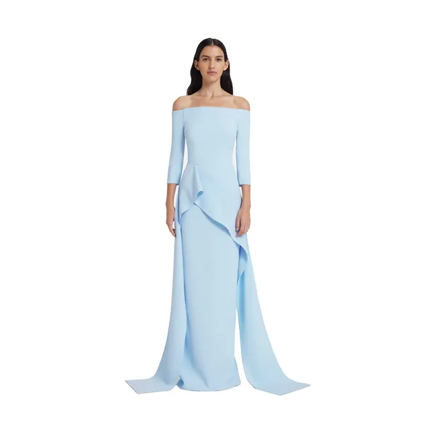 Safiyaa Zetta Long Dress in Pale Blue, view 2